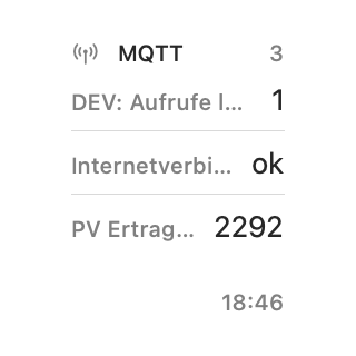 MQTT Desk Widget auf dem Desktop